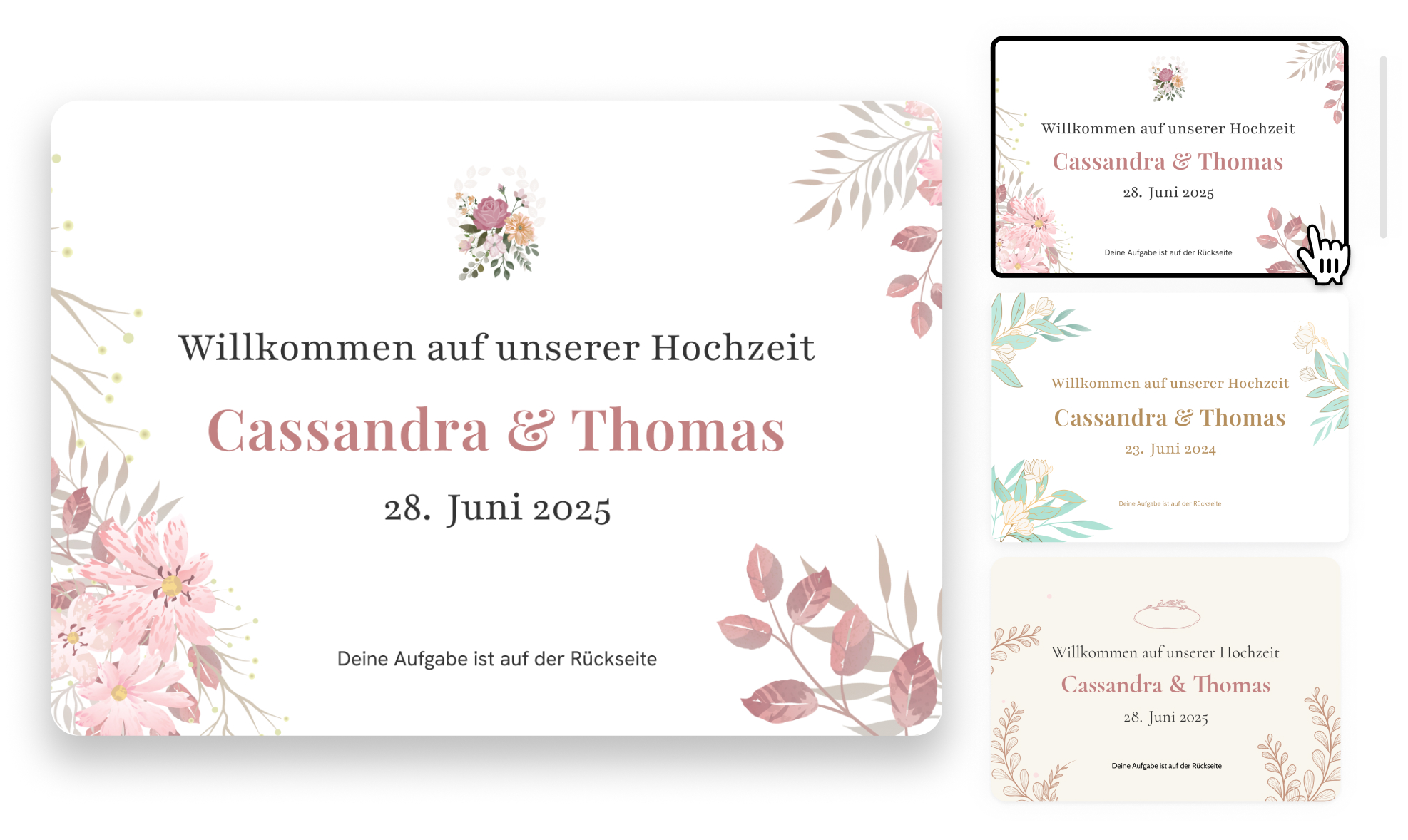 Vorschau der Karten – Auswahl schöner Designs